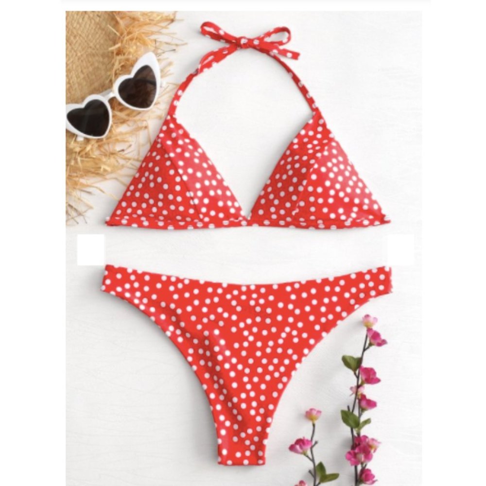 Zaful | Red & White Polka Dot Bikini